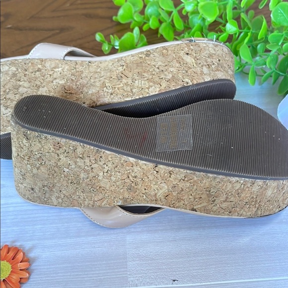 Beige Wedge Sandals - Picture 4 of 6
